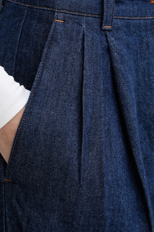 A.P.C. spodnie bawełniane PANTALON GINNY granatowy COHMJ.F08510