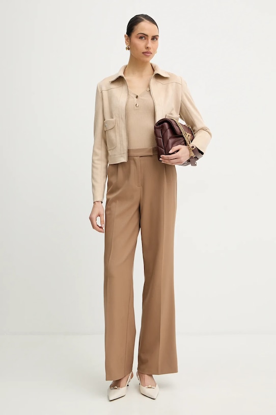 Hlače Morgan PFALI.F bež SS26