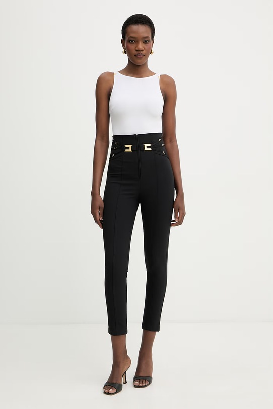Elisabetta Franchi spodnie damskie PA15861E2 czarny SS26