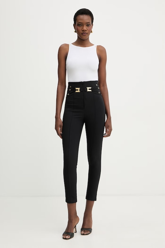 Elisabetta Franchi spodnie damskie PA15861E2 czarny SS26