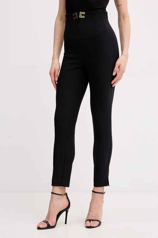 Elisabetta Franchi Spodnie carrot damskie czarny PA16361E2