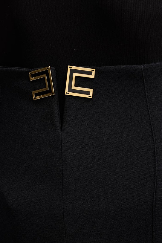 Elisabetta Franchi Spodnie carrot damskie czarny PA16361E2
