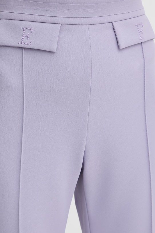 Elisabetta Franchi spodnie damskie fioletowy PA17161E2