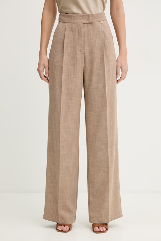 Liu Jo spodnie z elastanem beżowy WA6167.T332A