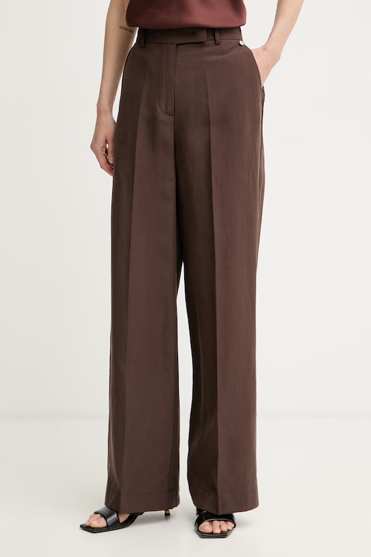Liu Jo nohavice dámske s lyocellom hnedá WA6480.T4818