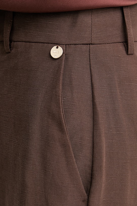 Liu Jo nohavice dámske s lyocellom hnedá WA6480.T4818