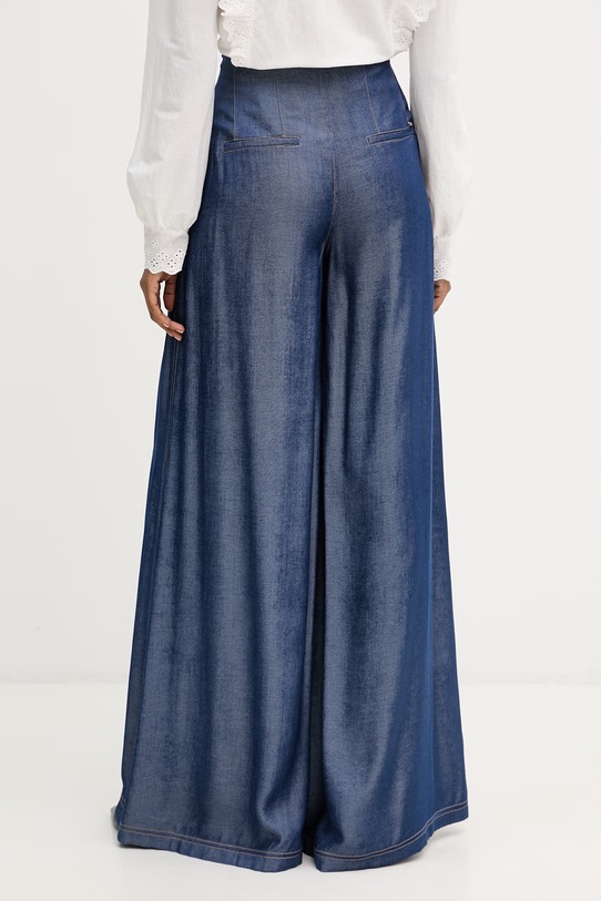 Odzież Liu Jo spodnie wide leg damskie z wiskozy UA6273.D4894 granatowy