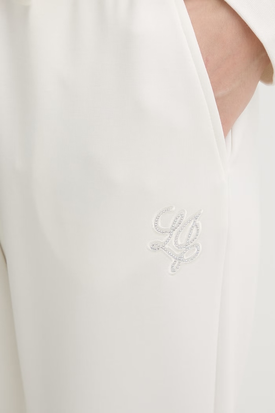 Liu Jo spodnie dresowe damskie z modalem beżowy TA6081.JS869