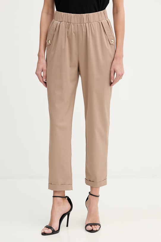 Liu Jo spodnie z elastanem brązowy TA6255.TS922
