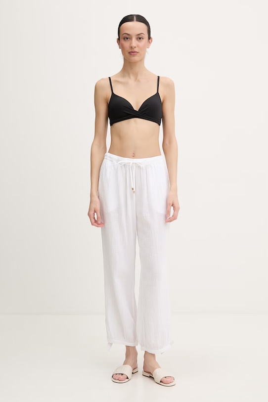 Lauren Ralph Lauren spodnie straight damskie bawełniane 20417190 biały SS26