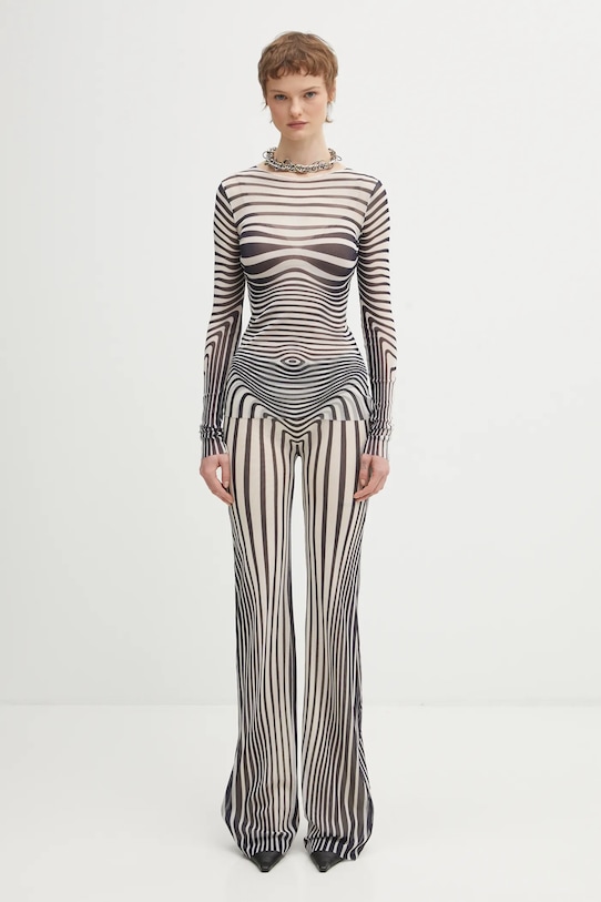Jean Paul GAULTIER pantaloni Morphing Stripes bej 26.01.W.TR067.M019P