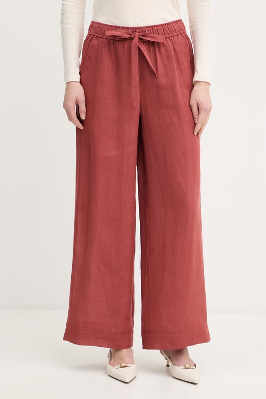 Marella spodnie lniane UOMO tkanina czerwony 2613131084200