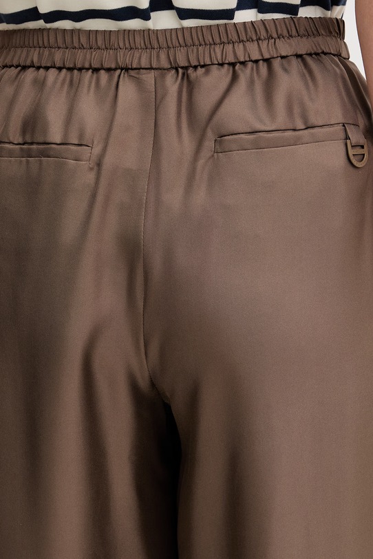 Marella spodnie damskie jedwabne MLMQUIZ brązowy 2613131105200