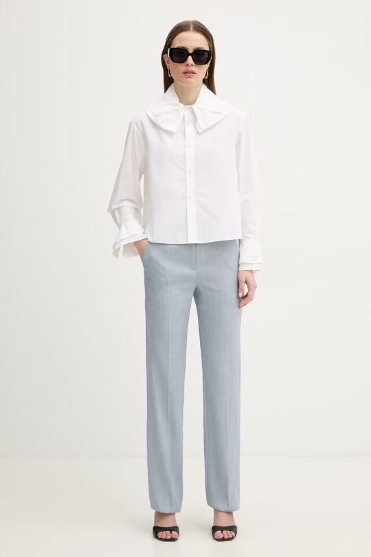 Marella spodnie z dodatkiem lnu TARTINA 2613131111200 niebieski SS26