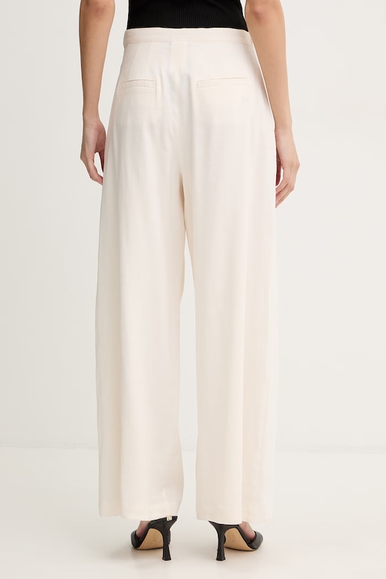 Odzież Marella spodnie z dodatkiem lnu MLMALAMARONOFOU 2613131135200 beżowy