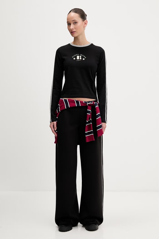 Guess Jeans spodnie dresowe W6RB43.KD122 czarny SS26