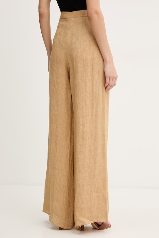 Odzież Marella spodnie lniane OTTELIA 2613131062200 beżowy