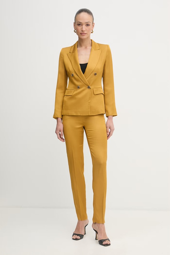 Marella spodnie garniturowe damskie z wiskozą AGENDA 2613131182200 żółty SS26