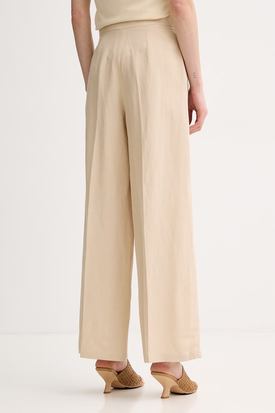 Odzież Marella spodnie damskie z lnem Emme by Marella 2615131102200 beżowy