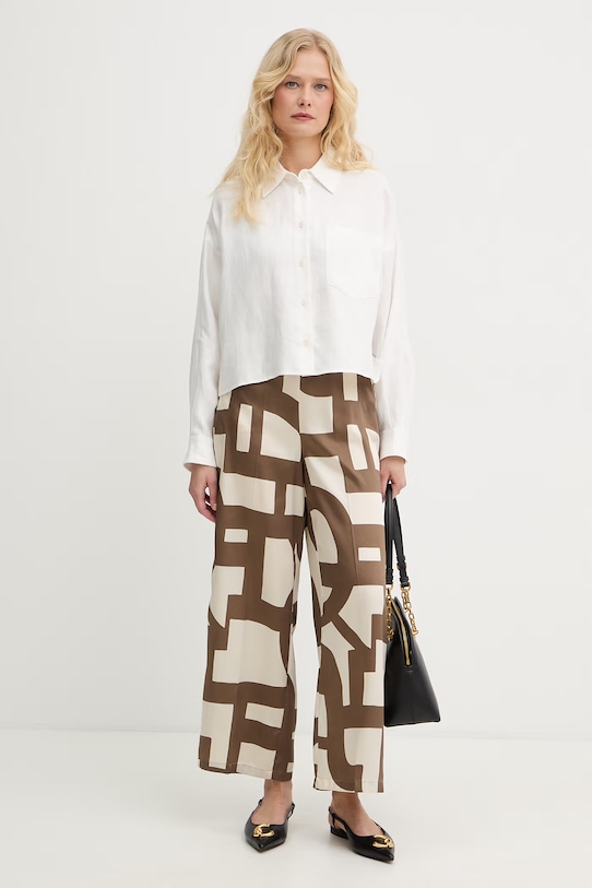 Marella spodnie damskie Emme by Marella 2615131152200 brązowy SS26