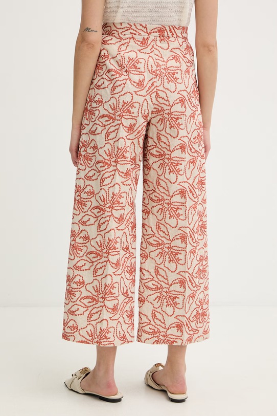 Odzież Marella spodnie damskie z lnem Emme by Marella 2615131172200 pomarańczowy
