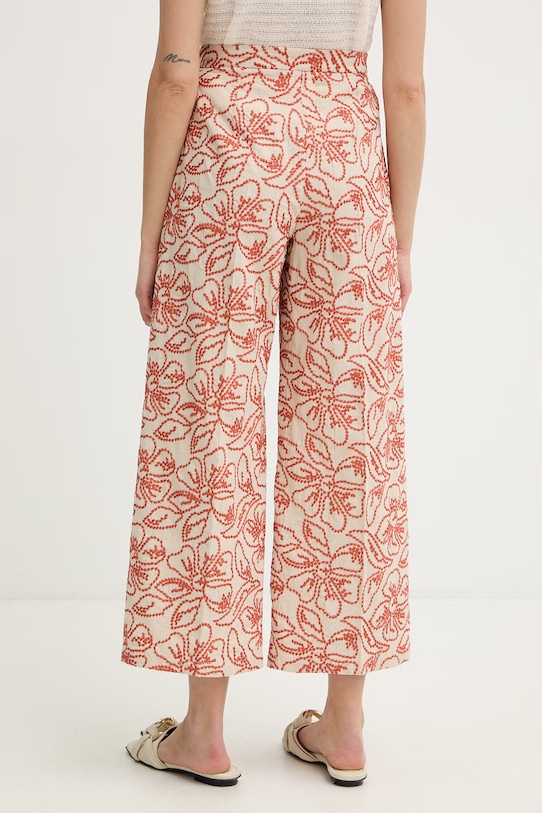 Odzież Marella spodnie damskie z lnem Emme by Marella 2615131172200 pomarańczowy