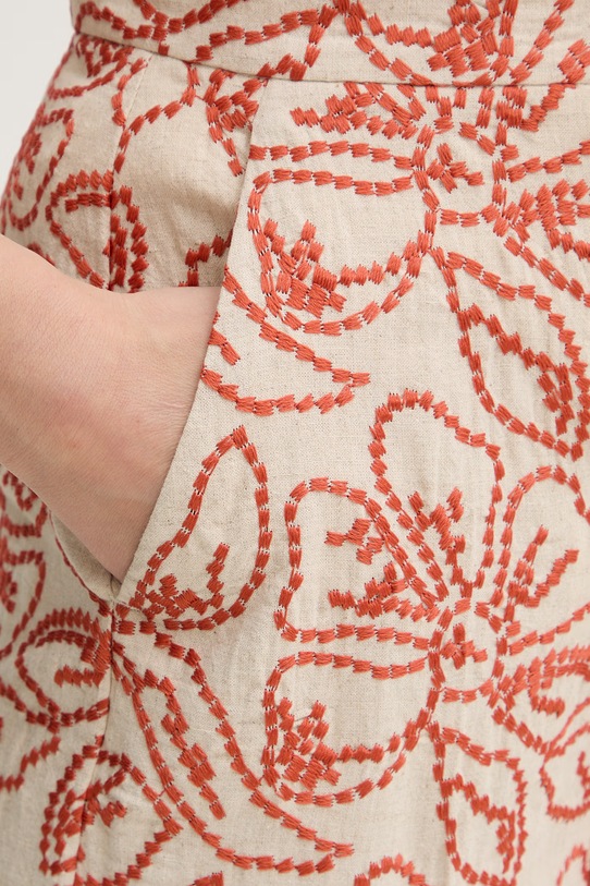 Marella spodnie damskie z lnem Emme by Marella pomarańczowy 2615131172200