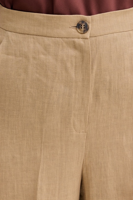 Marella spodnie damskie lniane Emme by Marella beżowy 2615131182200