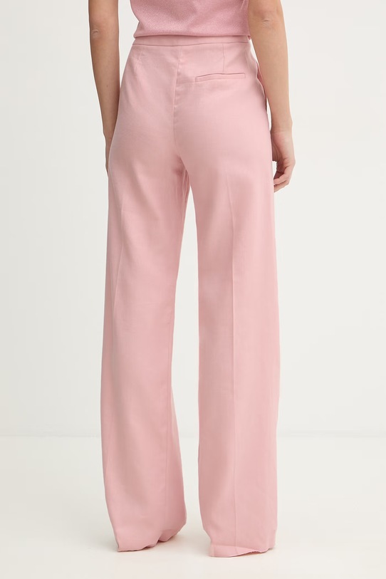 Odzież iBlues spodnie straight damskie z dodatkiem lnu CANALE 2617131112200 różowy