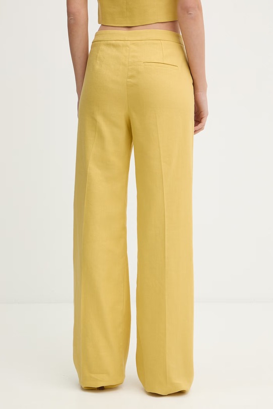 Odzież iBlues spodnie straight damskie z dodatkiem lnu CANALE 2617131112200 żółty