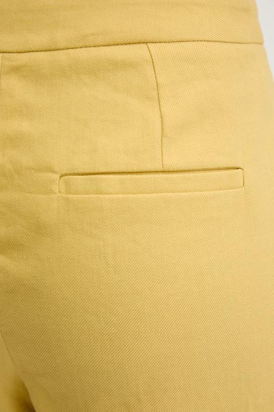 iBlues spodnie straight damskie z dodatkiem lnu CANALE żółty 2617131112200