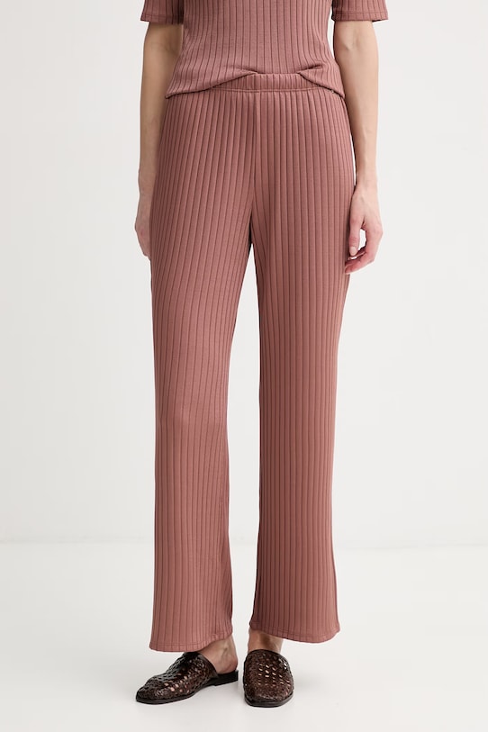 Calvin Klein spodnie damskie brązowy LV044F273G