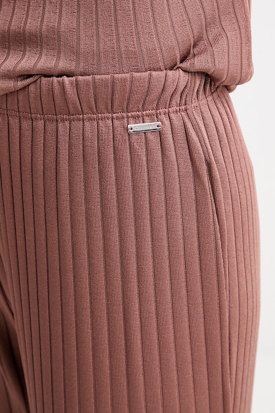 Calvin Klein spodnie damskie brązowy LV044F273G