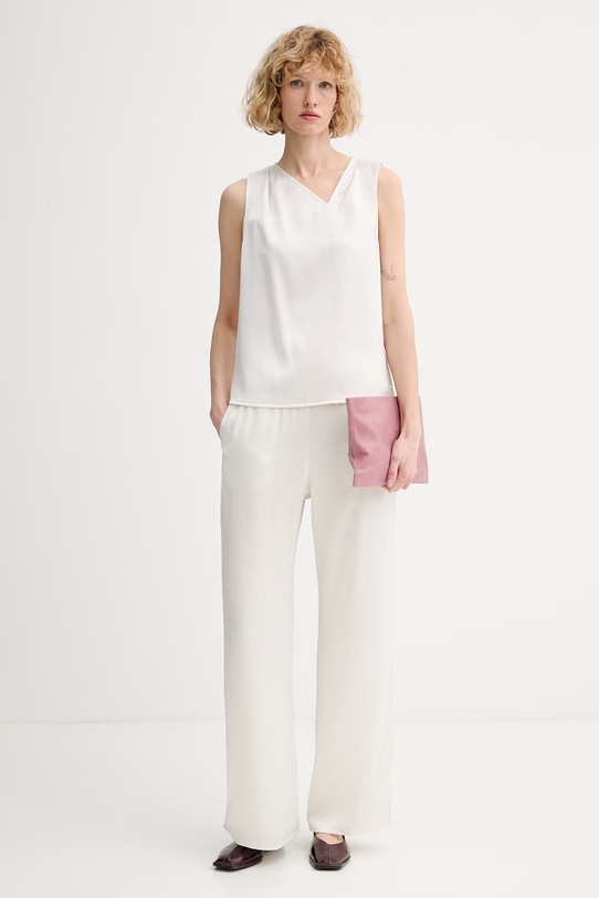 Calvin Klein pantaloni pentru femei LV044F611G bej SS26