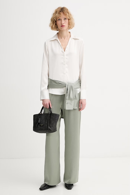 Calvin Klein nohavice dámske LV044F611G zelená SS26