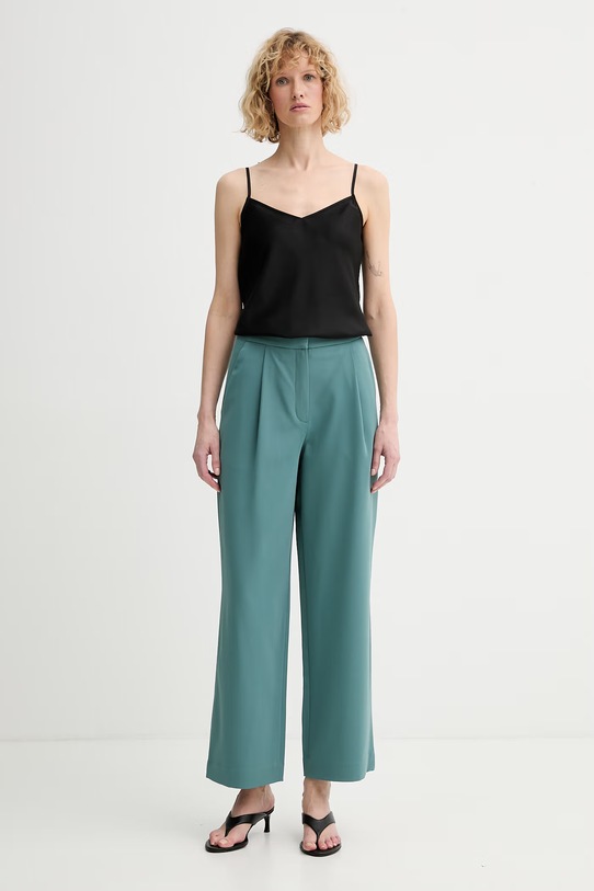 Calvin Klein παντελόνι ίσιο γυναικείο LV044F650G τιρκουάζ SS26