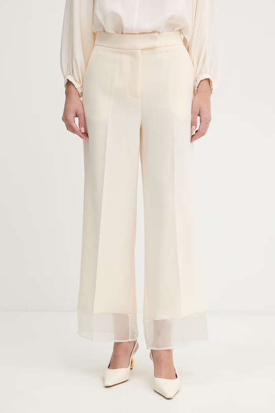 Simona Corsellini spodnie z elastanem beżowy P26CPPA00701