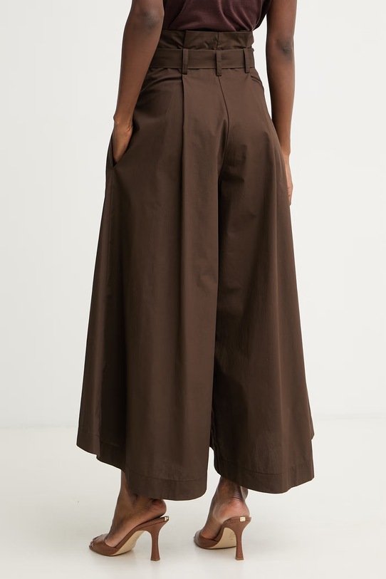 Odzież Simona Corsellini spodnie damskie bawełniane P26CPPGC0102 brązowy