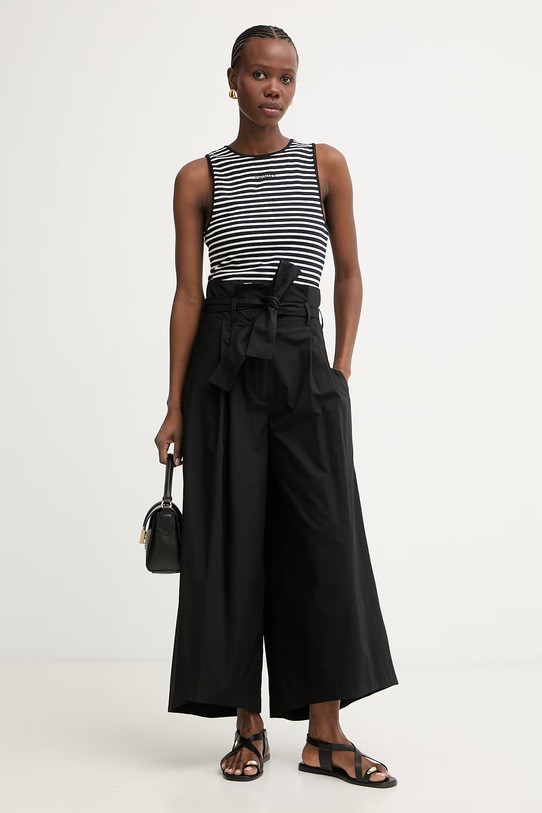 Simona Corsellini spodnie damskie bawełniane P26CPPGC0102 czarny SS26