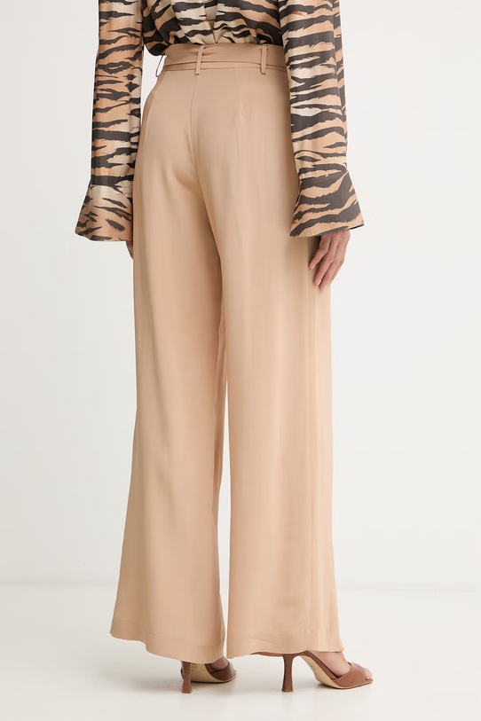 Odzież Simona Corsellini spodnie damskie z wiskozy P26CPPA00201 beżowy
