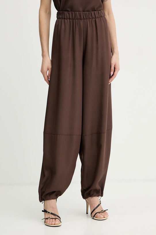 Simona Corsellini spodnie tkanina brązowy P26CPPA00301