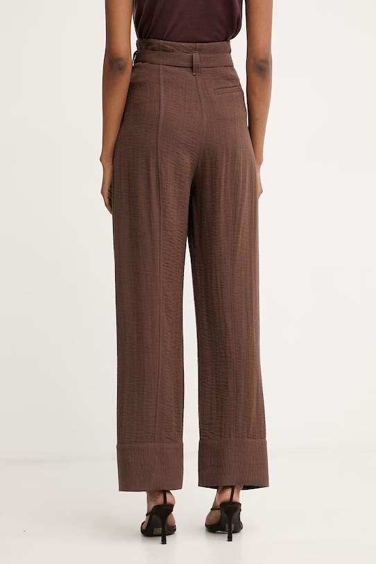 Odzież Simona Corsellini spodnie damskie z wiskozą P26CPPA00401 brązowy