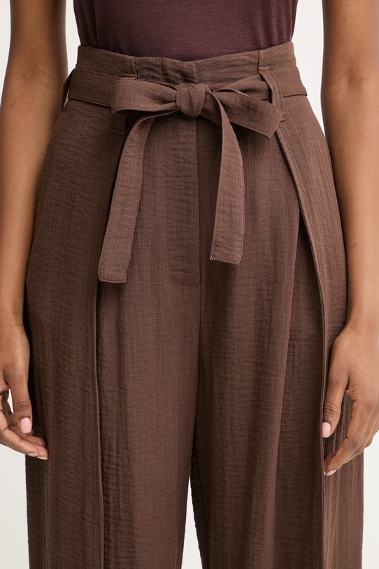 Simona Corsellini spodnie damskie z wiskozą brązowy P26CPPA00401