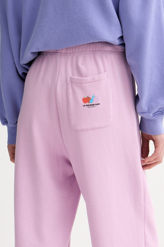 American Vintage spodnie dresowe damskie z bawełną różowy ATU05A
