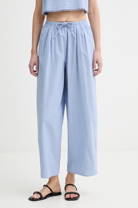 American Vintage nohavice dámske bavlnené modrá FEO10A