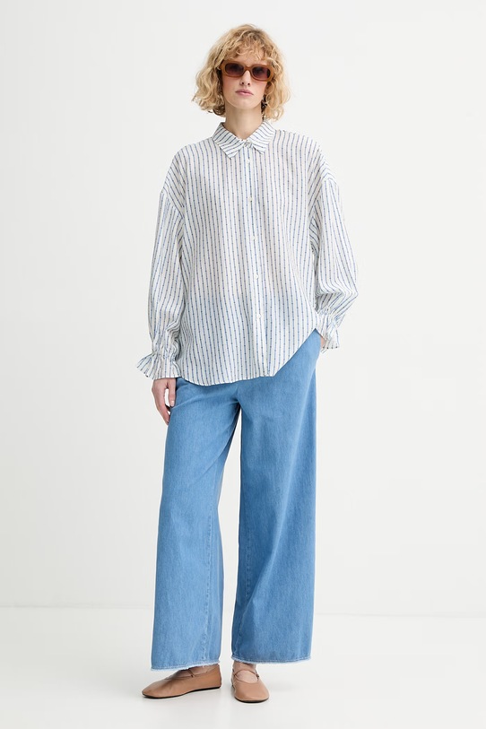 American Vintage jeansy wide leg damskie IZE10A niebieski SS26