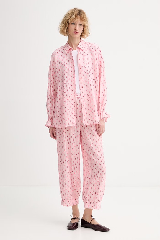 American Vintage spodnie damskie ZIV10C różowy SS26