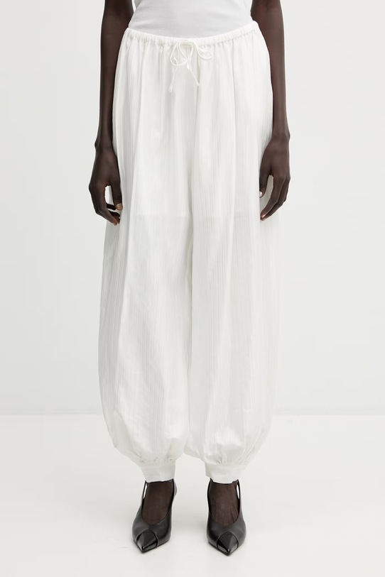 Rotate spodnie parachute damskie z wiskozą biały 115666400