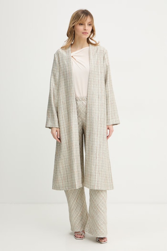 Forte Forte spodnie 14512.my.pants srebrny SS26