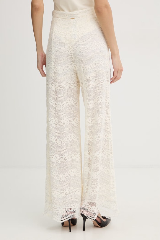 Odzież Twinset spodnie palazzo damskie z bawełną 261TP2901 beżowy